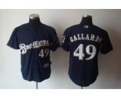 youth mlb milwaukee brewers #49 gallardo blue