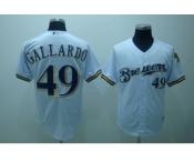 youth mlb milwaukee brewers #49 gallardo white