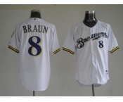 youth mlb milwaukee brewers #8 ryan braun white