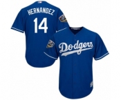 Youth Majestic Los Angeles Dodgers #14 Enrique Hernandez Authentic Royal Blue Alternate Cool Base 2018 World Series MLB Jersey