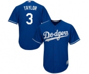 Youth Majestic Los Angeles Dodgers #3 Chris Taylor Authentic Royal Blue Alternate Cool Base MLB Jersey