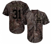 Youth Majestic Los Angeles Dodgers #31 Joc Pederson Authentic Camo Realtree Collection Flex Base MLB Jersey