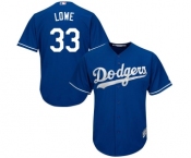 Youth Majestic Los Angeles Dodgers #33 Mark Lowe Authentic Royal Blue Alternate Cool Base MLB Jersey