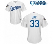 Youth Majestic Los Angeles Dodgers #33 Mark Lowe Authentic White Home Cool Base 2018 World Series MLB Jersey
