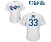 Youth Majestic Los Angeles Dodgers #33 Mark Lowe Authentic White Home Cool Base MLB Jersey