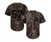Youth Majestic Los Angeles Dodgers #57 Alex Wood Authentic Camo Realtree Collection Flex Base 2018 World Series MLB Jersey