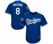 Youth Majestic Los Angeles Dodgers #8 Manny Machado Authentic Royal Blue Alternate Cool Base 2018 World Series MLB Jersey