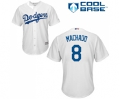 Youth Majestic Los Angeles Dodgers #8 Manny Machado Authentic White Home Cool Base MLB Jersey