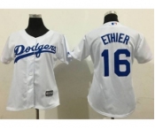 Women Los Angeles Dodgers #16 Andre Ethier White Lady Fashion Stitched Baseball Jersey
