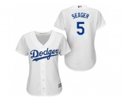 Women Los Angeles Dodgers #5 Corey Seager white Alternate Stitched Baseball Jersey