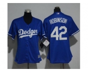 Women's Los Angeles Dodgers #42 Jackie Robinson Blue Alternate Stitched MLB Jersey