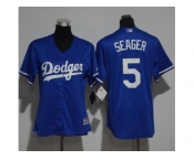 Women's Los Angeles Dodgers #5 Corey Seager Blue Alternate Stitched MLB Jersey