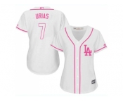 Women's Los Angeles Dodgers #7 Julio Urias White Pink Fashion Stitched MLB Jersey