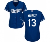 Women's Majestic Los Angeles Dodgers #13 Max Muncy Authentic Royal Blue Alternate Cool Base MLB Jersey