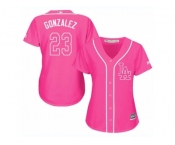 Women's Majestic Los Angeles Dodgers #23 Adrian Gonzalez Authentic Pink Fashion Cool Base MLB Jersey