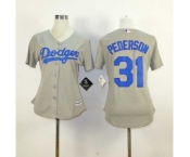 women mlb jerseys los angeles dodgers #31 pederson grey