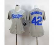women mlb jerseys los angeles dodgers #42 robinson grey