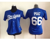 women mlb jerseys los angeles dodgers #66 puig blue