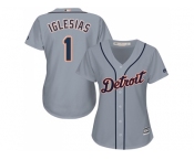 Women's Detroit Tigers #1 Jose Iglesias Grey Road Stitched MLB Jersey