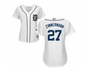 Women's Detroit Tigers #27 Jordan Zimmermann White Home Stitched MLB Jersey