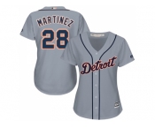 Women's Detroit Tigers #28 J. D. Martinez Grey Road Stitched MLB Jersey