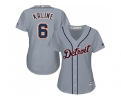 Women's Detroit Tigers #6 Al Kaline Grey Road Stitched MLB Jersey