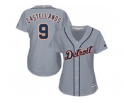 Women's Detroit Tigers #9 Nick Castellanos Grey Road Stitched MLB Jersey