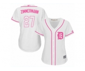 Women's Majestic Detroit Tigers #27 Jordan Zimmermann Authentic White Fashion Cool Base MLB Jersey