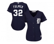 Women's Majestic Detroit Tigers #32 Michael Fulmer Replica Navy Blue Alternate Cool Base MLB Jersey