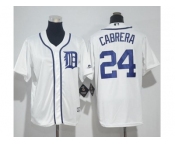Youth Detroit Tigers #24 Miguel Cabrera White Cool Base Stitched MLB Jersey