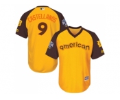 Youth Majestic Detroit Tigers #9 Nick Castellanos Authentic Yellow 2016 All-Star American League BP Cool Base MLB Jersey