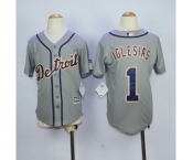 youth mlb jerseys detroit tigers #1 iglesias grey