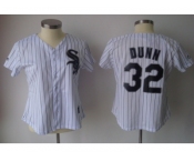 MLB Women Jerseys Chicago White Sox #32 dunn White[black strip]