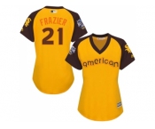 Women's Majestic Chicago White Sox #21 Todd Frazier Authentic Yellow 2016 All-Star American League BP Cool Base MLB Jersey