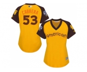 Women's Majestic Chicago White Sox #53 Melky Cabrera Authentic Yellow 2016 All-Star American League BP Cool Base MLB Jersey