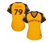 Women's Majestic Chicago White Sox #79 Jose Abreu Authentic Yellow 2016 All-Star American League BP Cool Base MLB Jersey