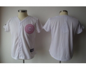 MLB Women Jerseys Chicago cubs blank white[pink strip]