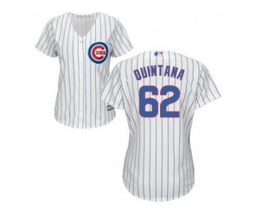 Women Majestic Chicago Cubs #62 Jose Quintana Authentic White Home Cool Base MLB Jersey