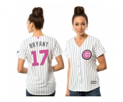 Women's Chicago Cubs #17 Kris Bryant White Home 2016 Mother's Day Cool Base Jersey