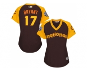 Women's Majestic Chicago Cubs #17 Kris Bryant Authentic Brown 2016 All-Star National League BP Cool Base MLB Jersey