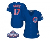 Women's Majestic Chicago Cubs #17 Mark Grace Authentic Royal Blue Alternate 2016 World Series Champions Cool Base MLB Jersey