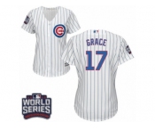 Women's Majestic Chicago Cubs #17 Mark Grace Authentic White Home 2016 World Series Bound Cool Base MLB Jersey