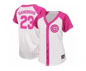 Women's Majestic Chicago Cubs #23 Ryne Sandberg Replica White
