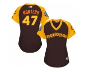 Women's Majestic Chicago Cubs #47 Miguel Montero Authentic Brown 2016 All-Star National League BP Cool Base MLB Jersey