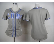 women mlb jerseys chicago cubs blank grey