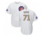 Youth Chicago Cubs #71 Wade Davis White(Blue Strip) 2017 Gold Program Cool Base Stitched MLB Jersey
