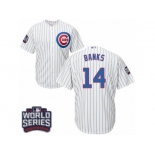 Youth Majestic Chicago Cubs #14 Ernie Banks Authentic White Home 2016 World Series Bound Cool Base MLB Jersey