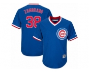 Youth Majestic Chicago Cubs #38 Carlos Zambrano Authentic Royal Blue Cooperstown Cool Base MLB Jersey