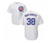 Youth Majestic Chicago Cubs #38 Mike Montgomery Authentic White Home Cool Base MLB Jersey