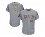 Youth Majestic Chicago Cubs #41 John Lackey Authentic Gray 2017 Gold Champion Cool Base MLB Jersey